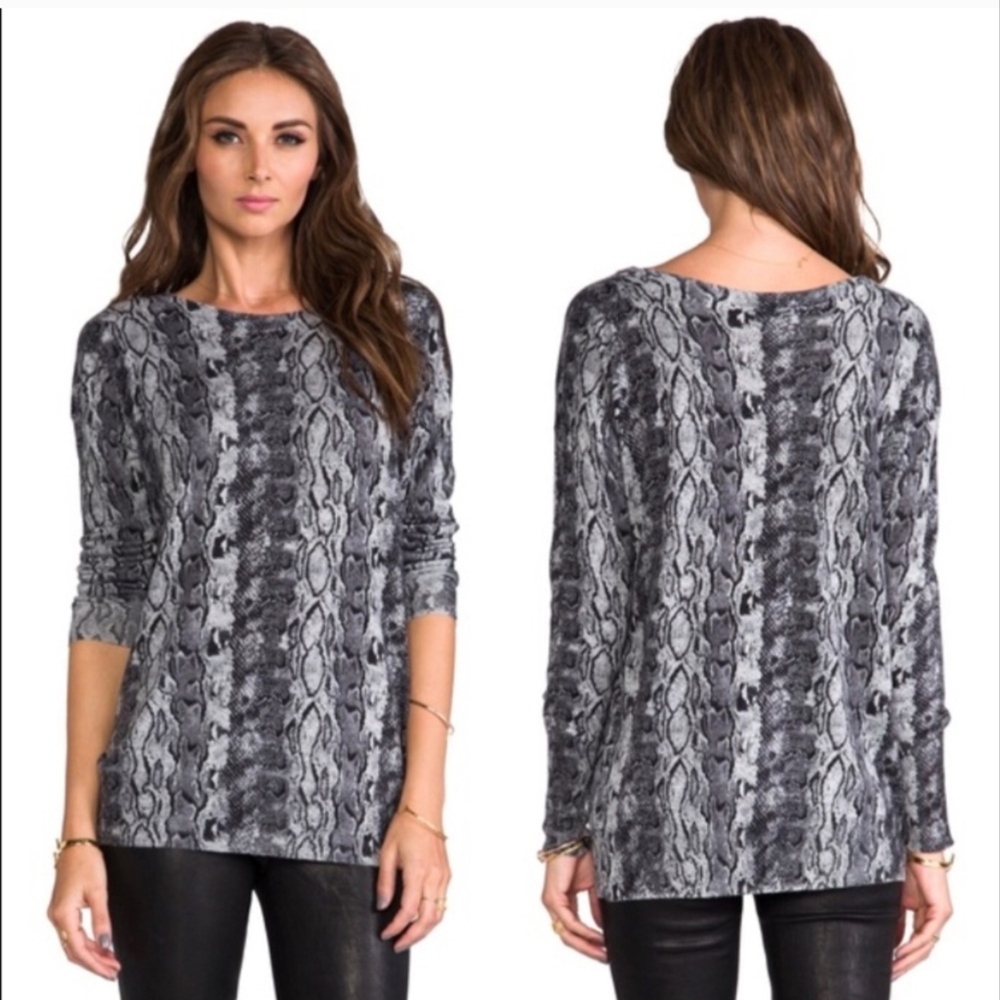 Joie Cienna Python Print Wool Cashmere Blend Swea… - image 1